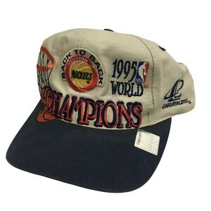 Vtg 90s Logo Athletic Houston Rockets 1995 Champs Cap